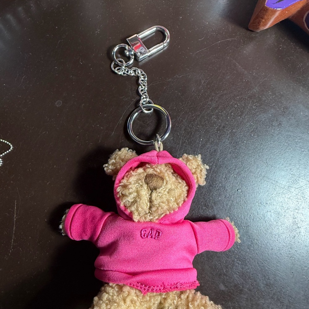 GAP Fuchsia Teddy Bear Keychain